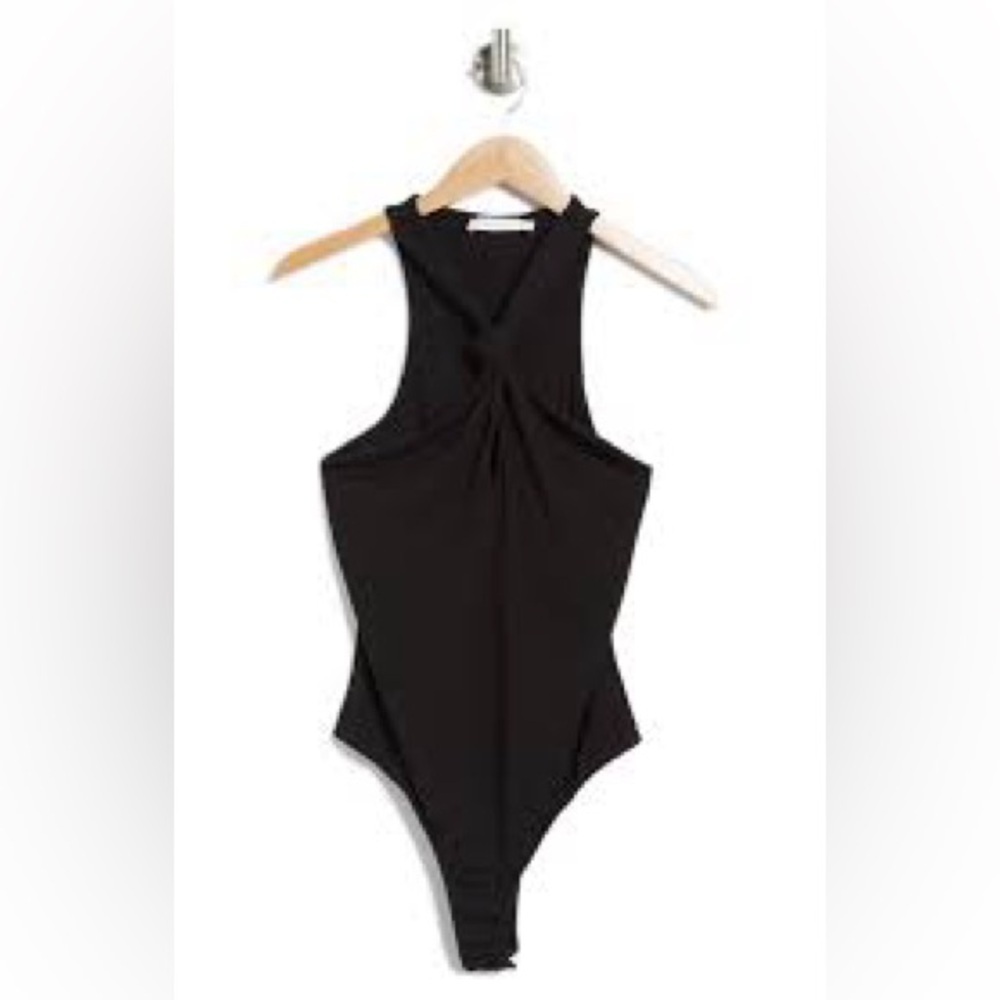NWOT Lush Halter Knot Bodysuit Black Halter Neck Size M